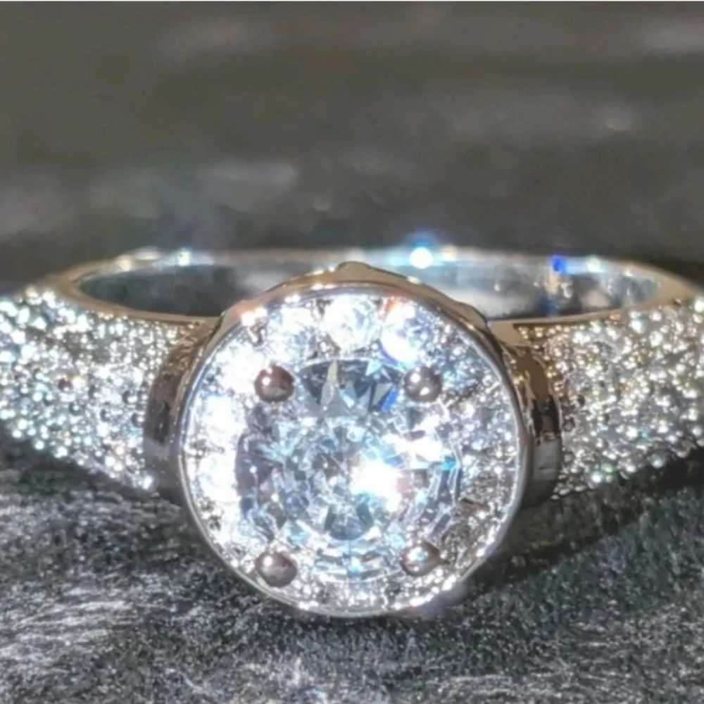 Stunning Unisex 3 Ct Cushion Lab Created Diamond 925 Silver Ring Sz 7